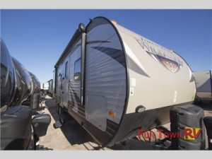 The Forest River Wildwood travel trailer.